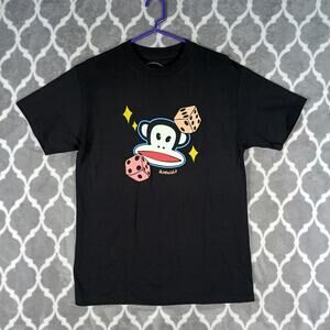 Paul Frank X Slushcult T Shirt Men Size Medium Black Julius‎ Monkey Dice Graphic